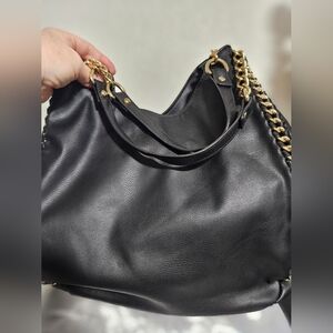 2B Bebe Black and Gold Chain Shoulder Bag